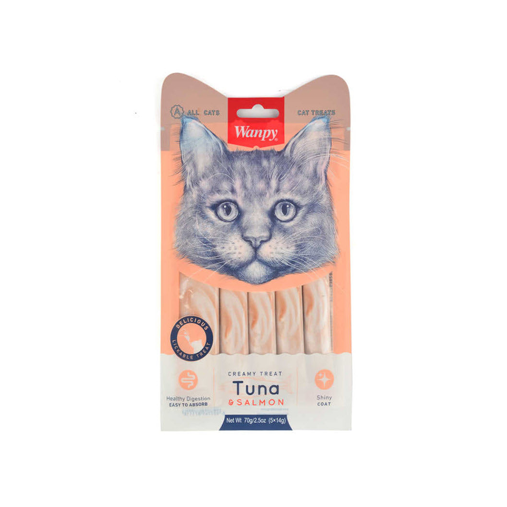 3 Packs WANPY LICKABLE TREAT  FOR CAT 14g * 5 pcs