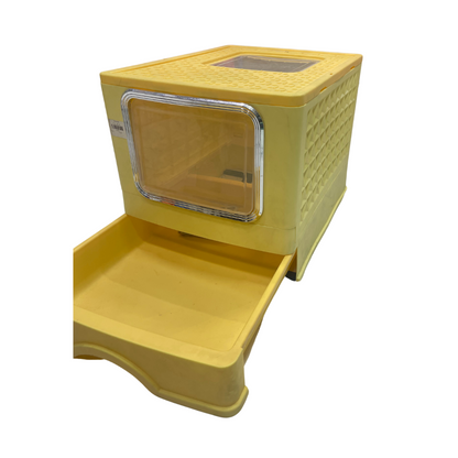 Closed Litter Box with Dual Entrances & Odor Control