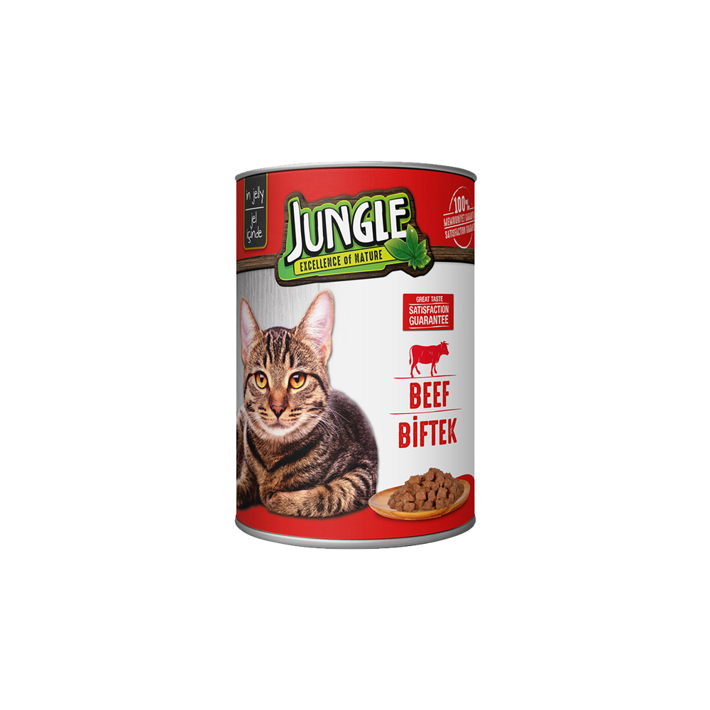 6 Pcs Jungele Canned Food For Adult Cats With Beef