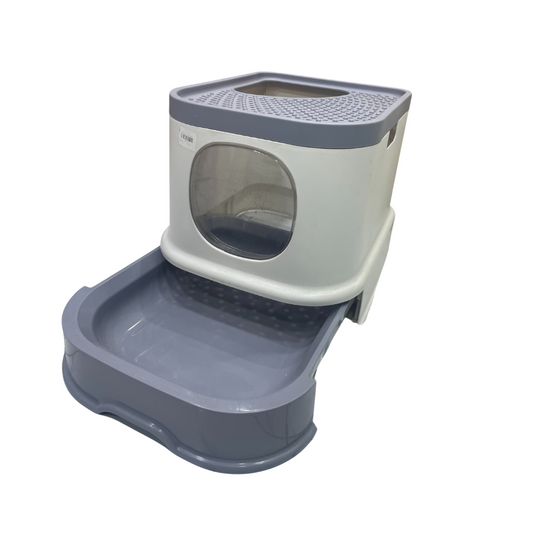 Dual Entrance Litter Box with Anti-Splash Design