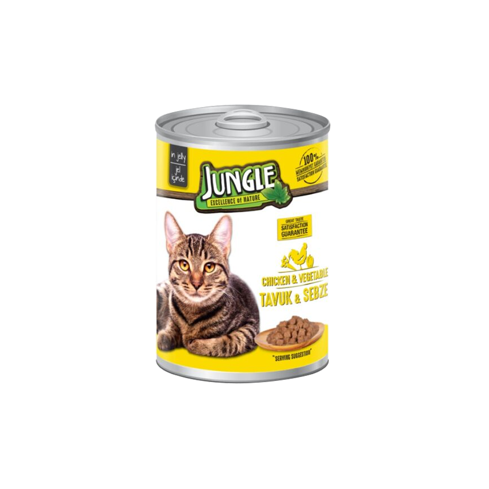 6Pcs Jungle Cat Cans 415 gr Chicken-Vegetable