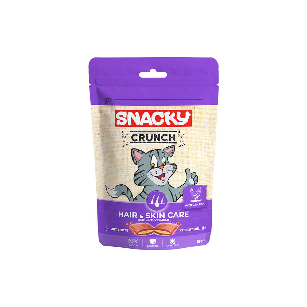 Snacky Crunchy Chicken Cat Treat Hair-Skin 60 gr