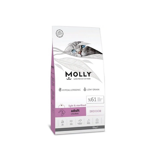 Molly Indoor Light Sterilised Chicken Adult Cat Food (2kg)