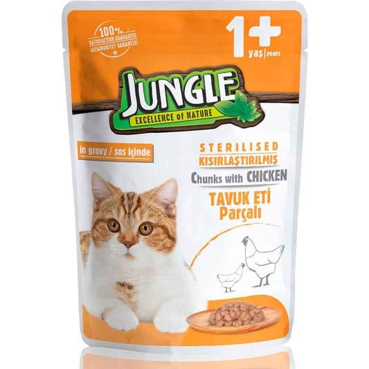 Jungle Pouch 100 g Sterilesed Chicken in Gravy