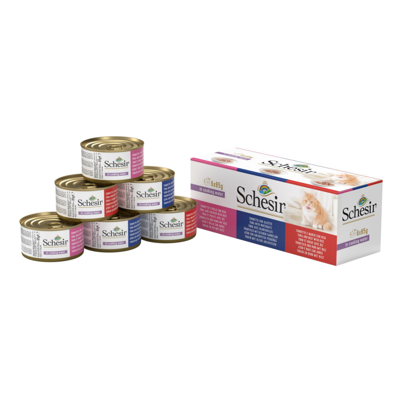 Schesir cat Multipack can 6×85g in water