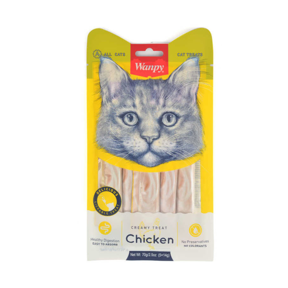 3 Packs WANPY LICKABLE TREAT  FOR CAT 14g * 5 pcs