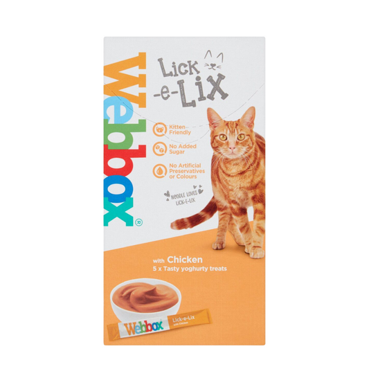 Webbox Cats Delight Lick-e-lix Cat Treats Chicken 5x15g