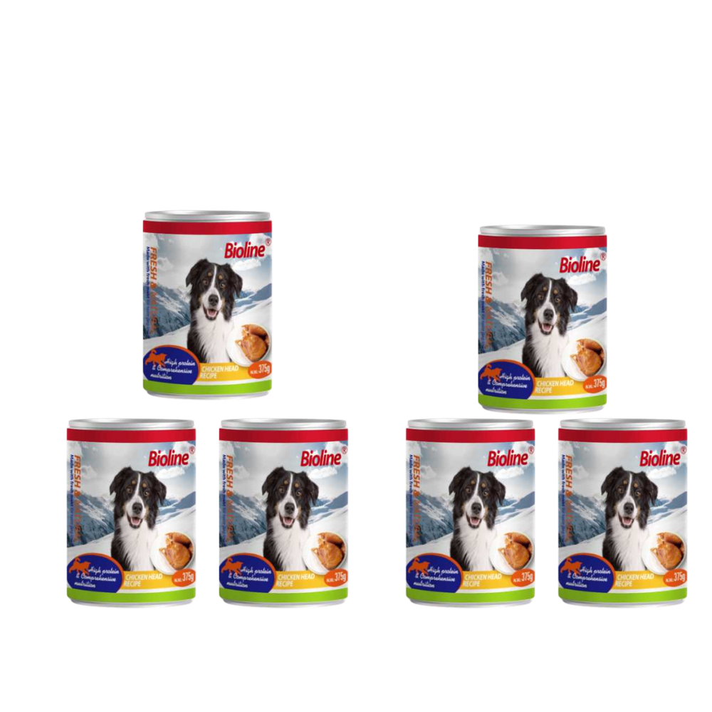 6 Pcs Bioline Canned Dog Food 375g