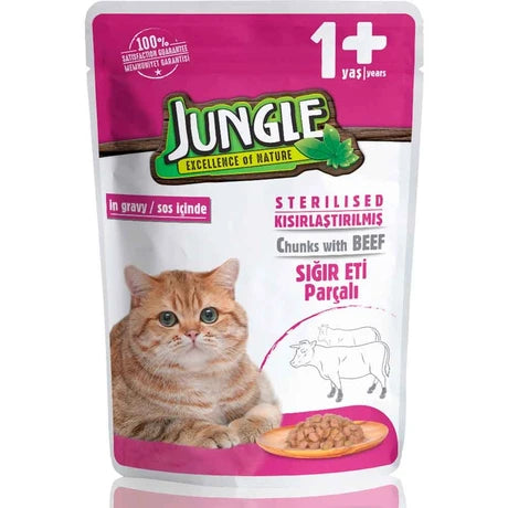 6Pcs Jungle Vicious Cat  with Steak and Gel 100 Gr