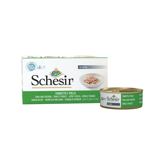 Schesir Multipack Tuna with Chicken Wet Cat Food - 50 g - Pack of 6